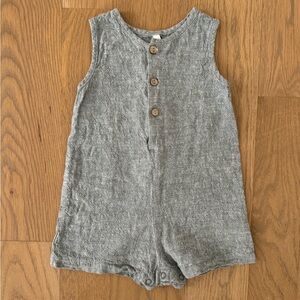 Rylee + Cru Maverick Romper in Heathered Indigo - Size 12-18M